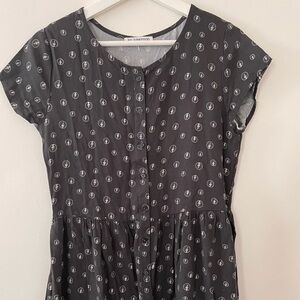 Rock By Junk Food Womens M Dress Babydoll Lightning Bolt Tunic Black